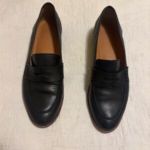 Franco Sarto Black Leather Penny Loafers